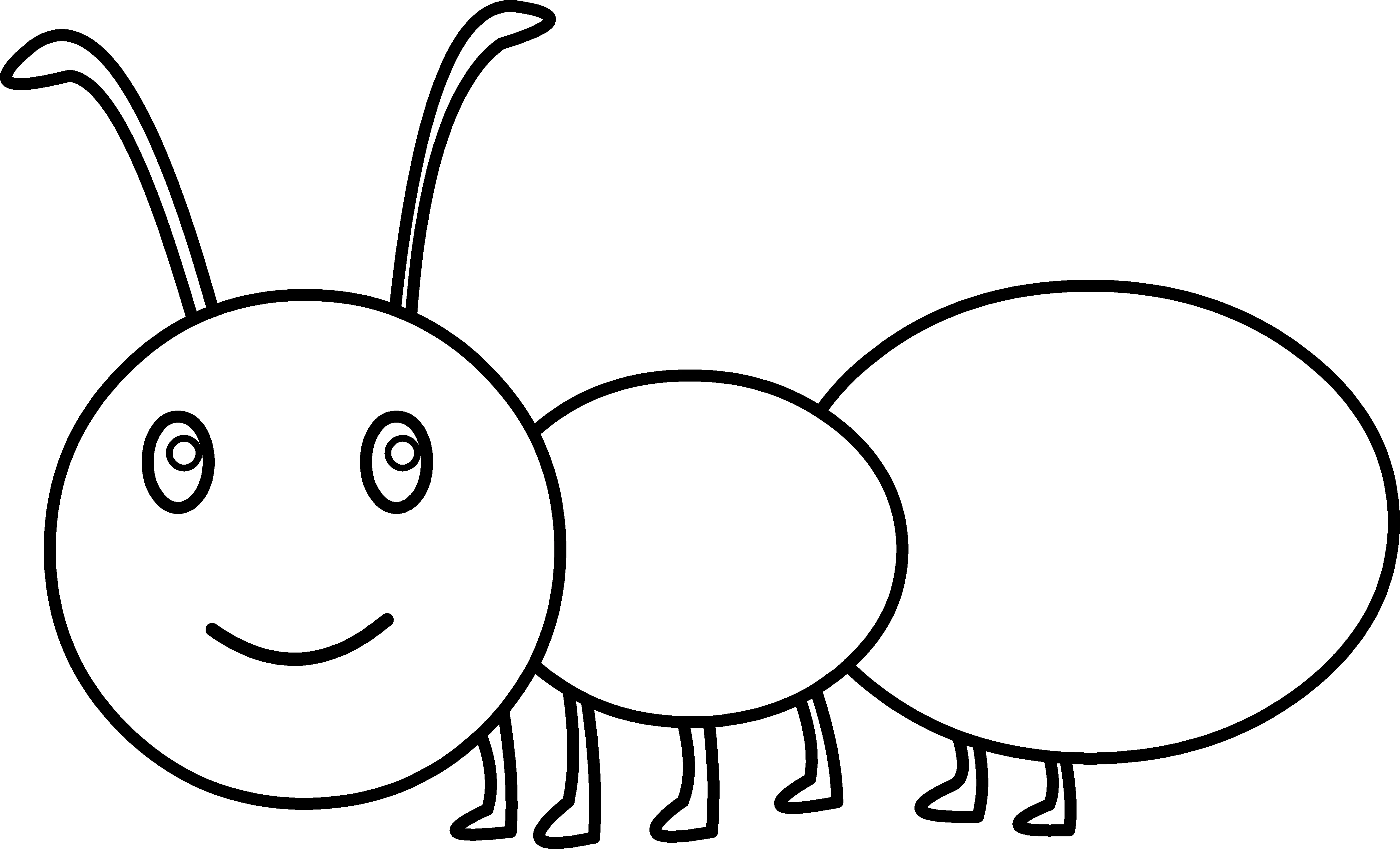 Ant with a friendly smile coloring page
