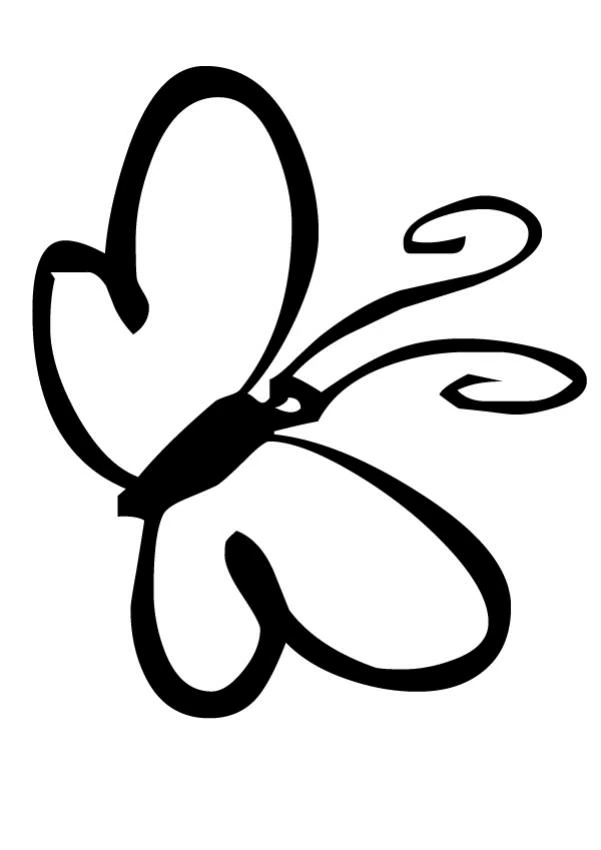 Butterfly with heart-shaped wings coloring page