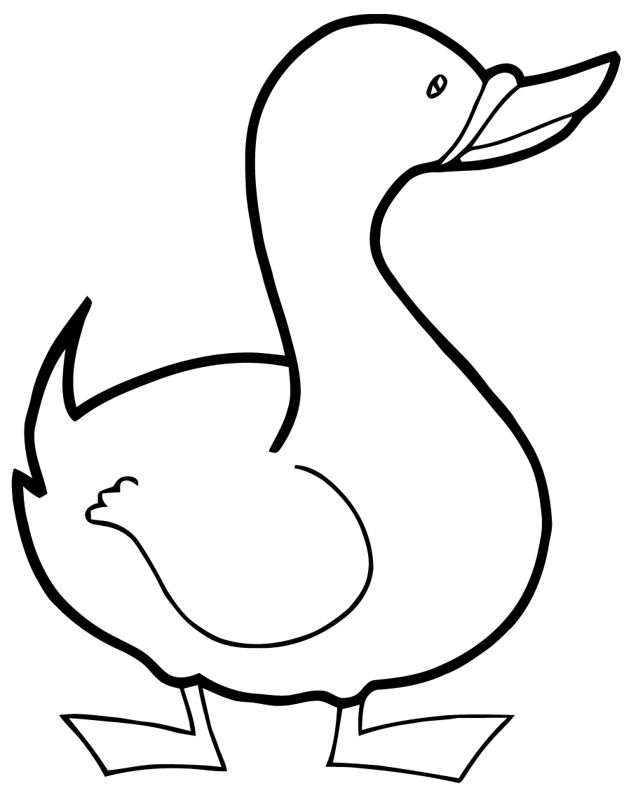 Duck standing with long neck coloring page
