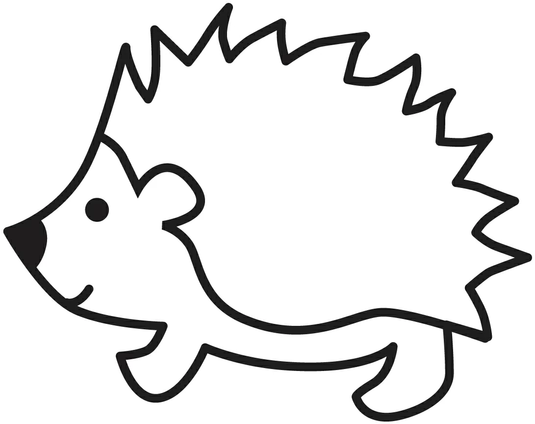 Hedgehog walking in profile coloring page