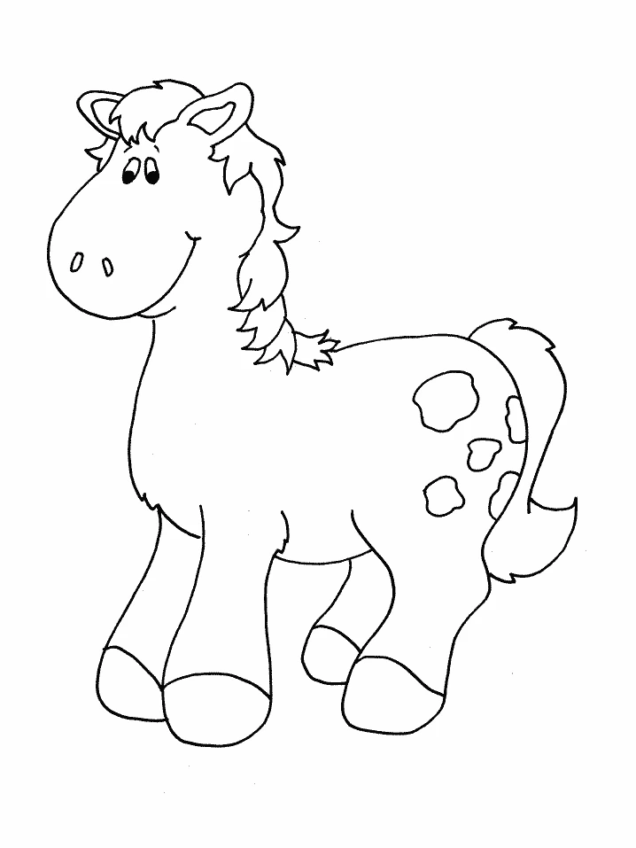 Cheerful horse with spotted body coloring page