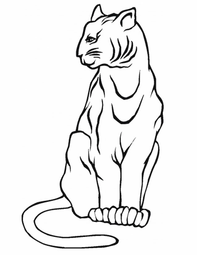 Lynx sitting upright with long tail coloring page Lynx sitting upright with long tail coloring page
