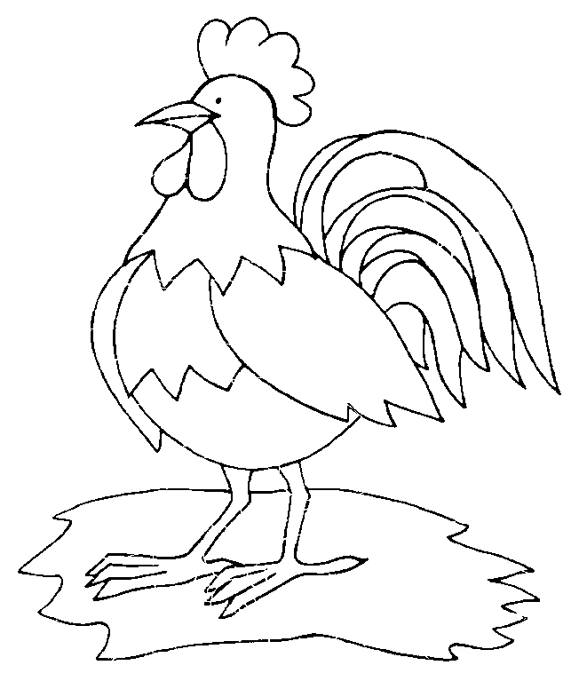 Rooster standing proudly coloring page