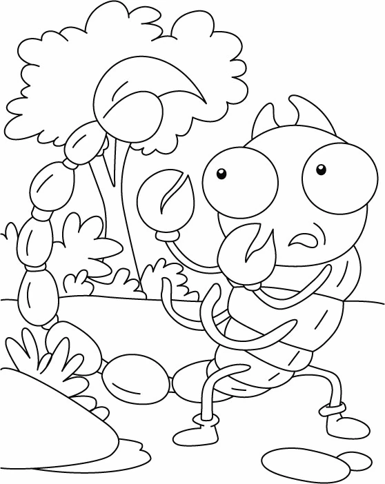 Scorpio with big eyes and raised claws coloring page
