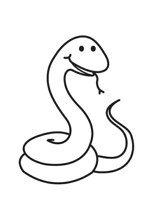 Snake coiled with tongue out coloring page