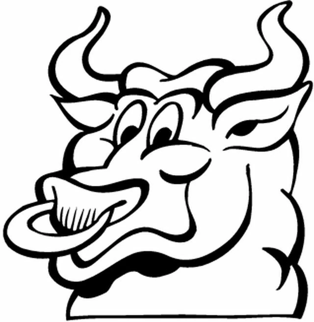 Taurus head with nose ring coloring page