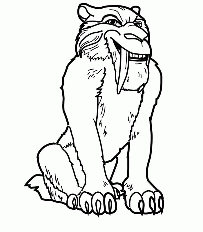 Diego the saber-toothed tiger sitting coloring page Diego the saber-toothed tiger sitting coloring page