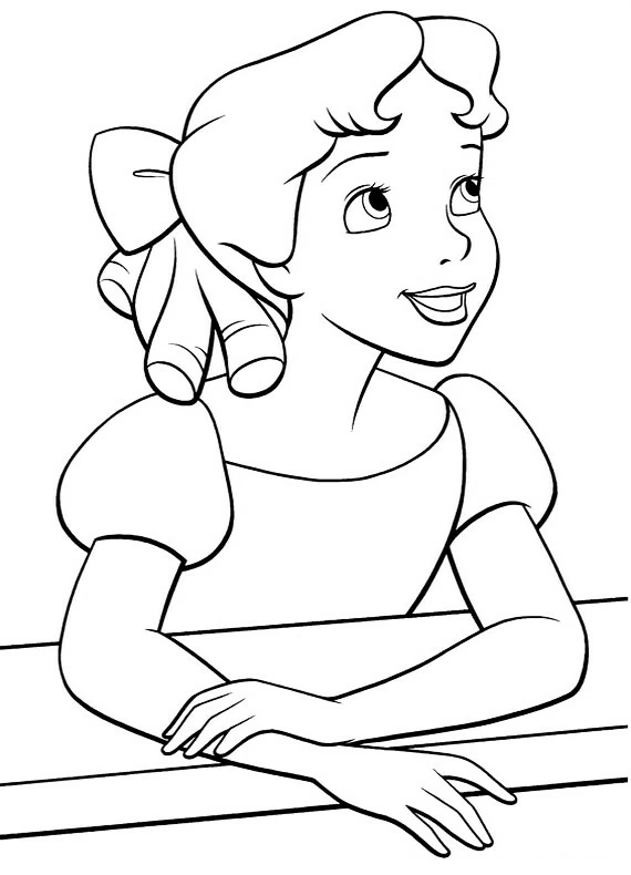 Wendy leaning on a railing coloring page