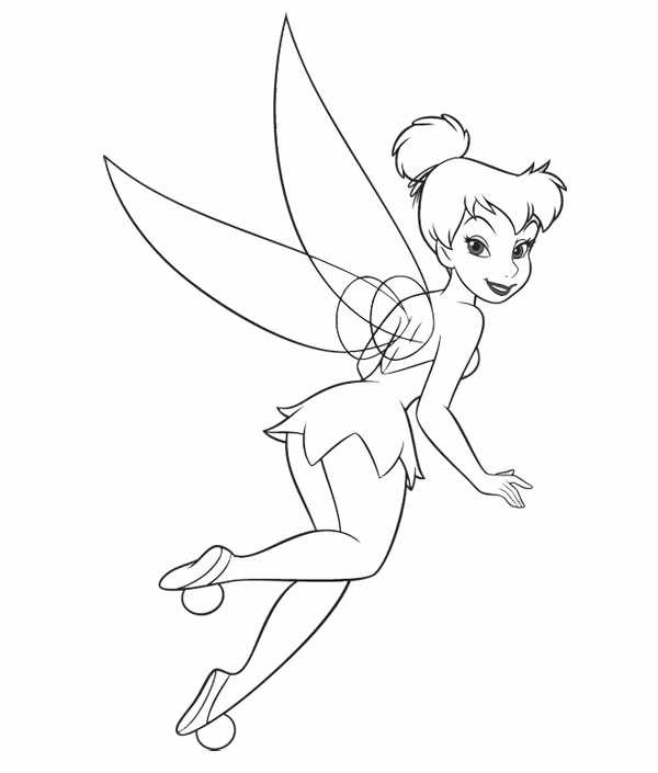 Tinker Bell flying gracefully coloring page Tinker Bell flying gracefully coloring page