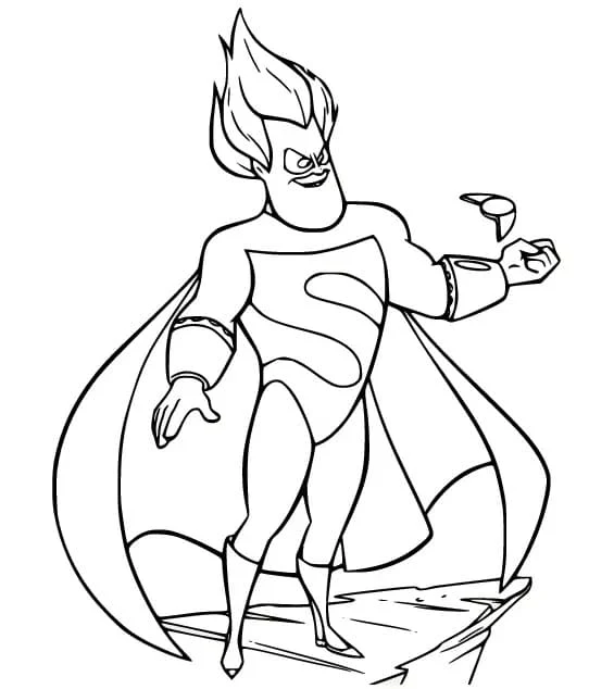 Buddy Pine posing as Syndrome coloring page