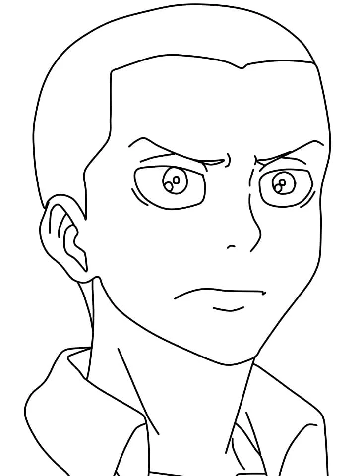 Connie's serious face portrait coloring page