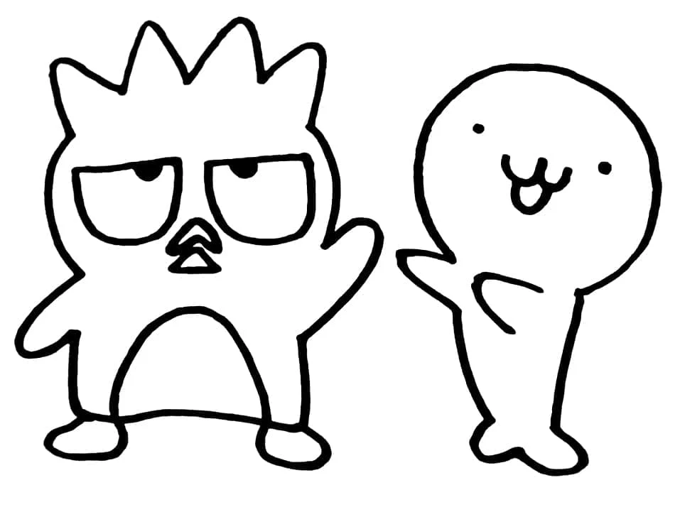 Badtz Maru and his round-headed friend coloring page
