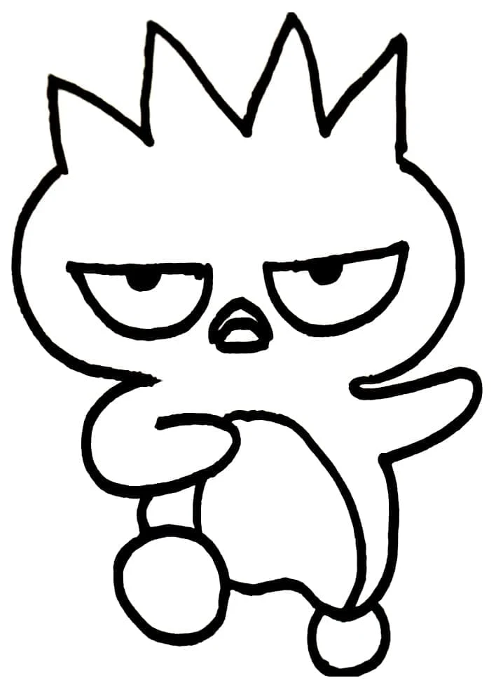 Badtz Maru walking with a grumpy look coloring page