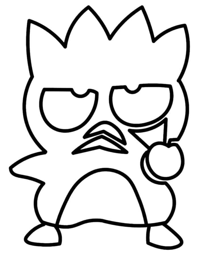 Badtz Maru with a grumpy expression coloring page
