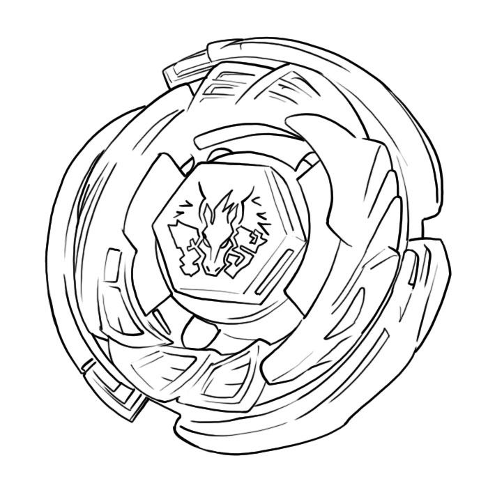 Beyblade Pegasus top with dragon emblem coloring page