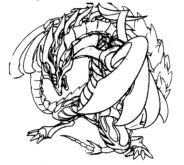 Dragon Beyblade curled in circular form coloring page Dragon Beyblade curled in circular form coloring page