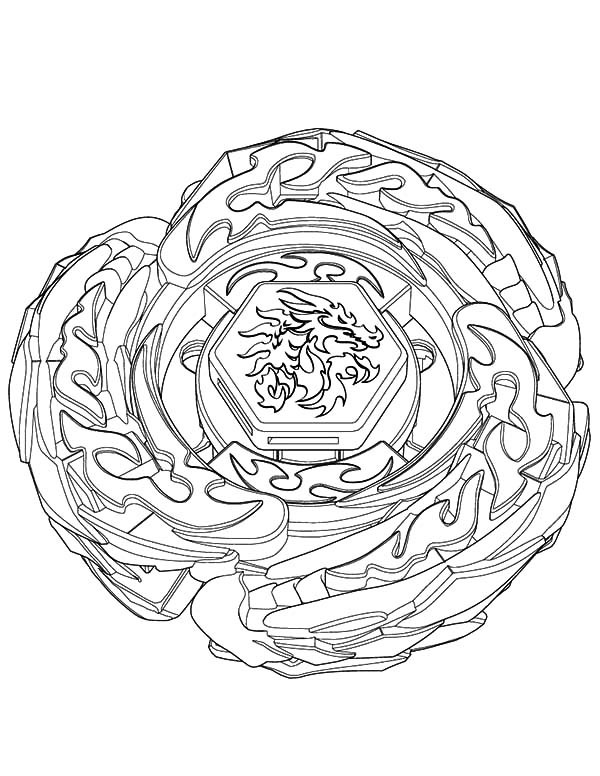 Beyblade with dragon emblem coloring page