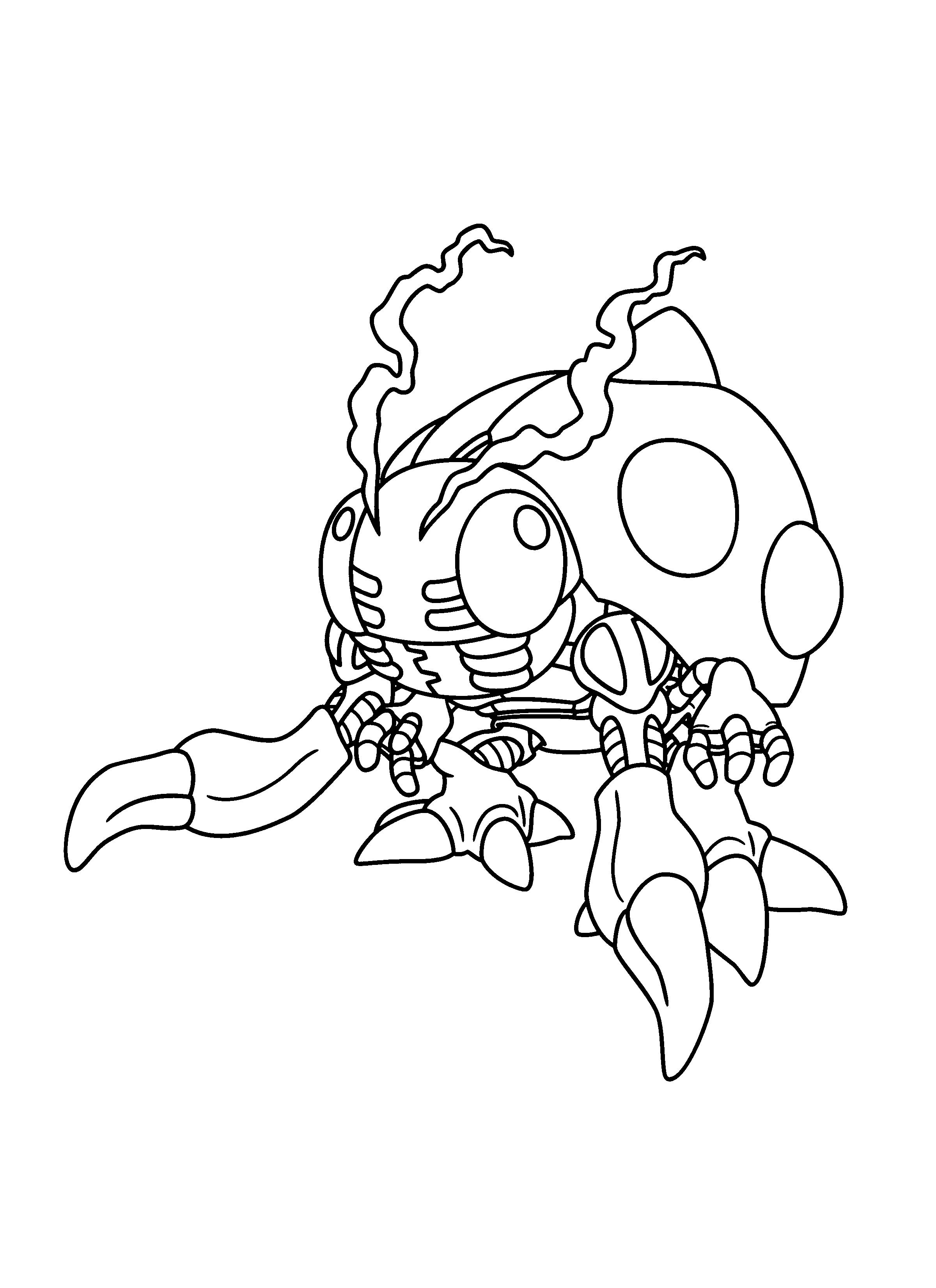 Digimon insect creature with claws coloring page