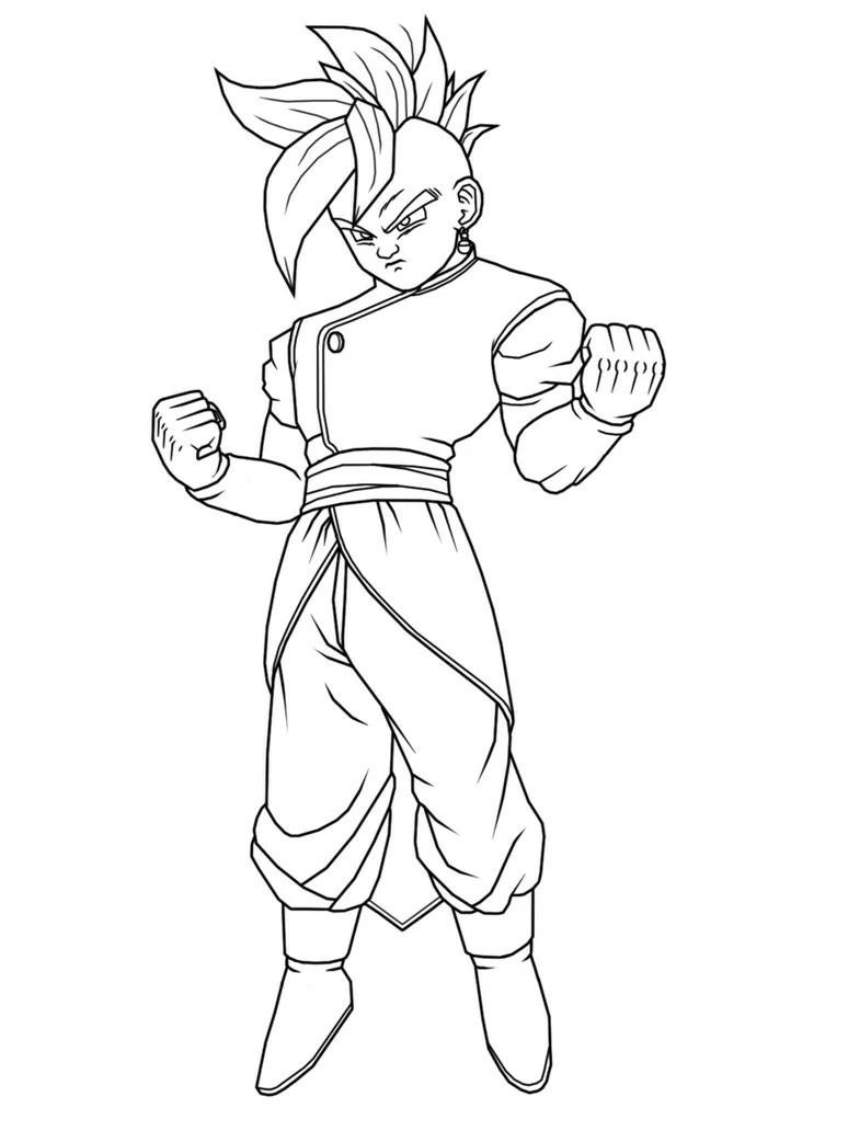 Dragon Ball Z fighter in battle stance coloring page
