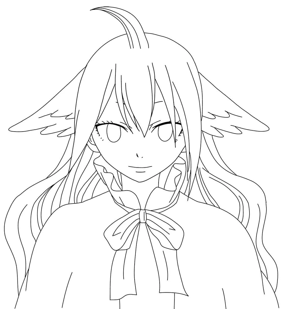 Mavis Vermilion portrait with wing-like hair coloring page
