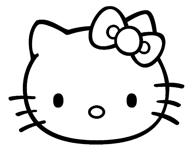 Hello Kitty close-up face coloring page