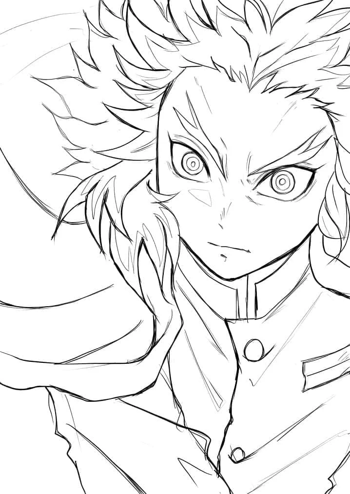 Kyojuro Rengoku coloring page #220455 to print and color from Anime and Manga collection