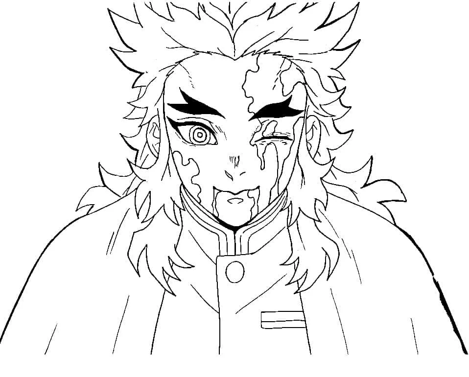 Free Kyojuro Rengoku coloring page #220457, part of the Anime and Manga collection