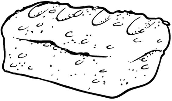 Loaf of bread with a crusty texture coloring page