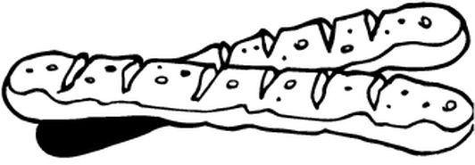 Two baguettes side by side coloring page