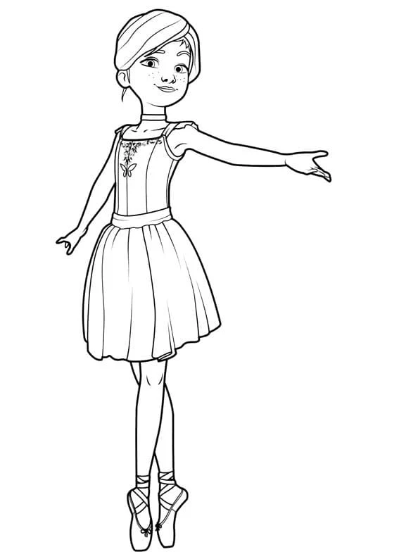 Félicie the ballerina posing gracefully coloring page