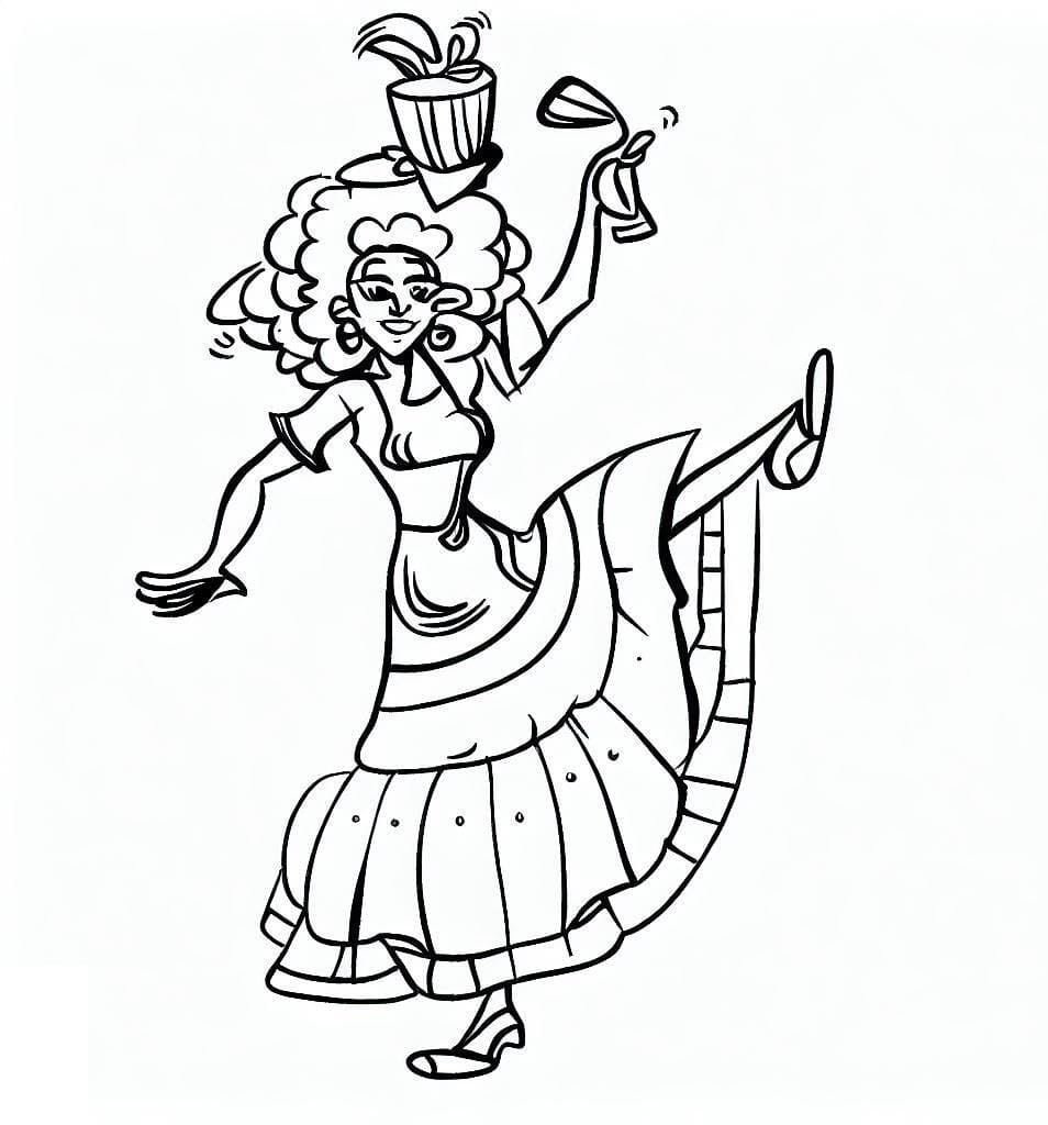 Samaba Drawing Brazilian Samba Dancer – Printable Coloring Pages