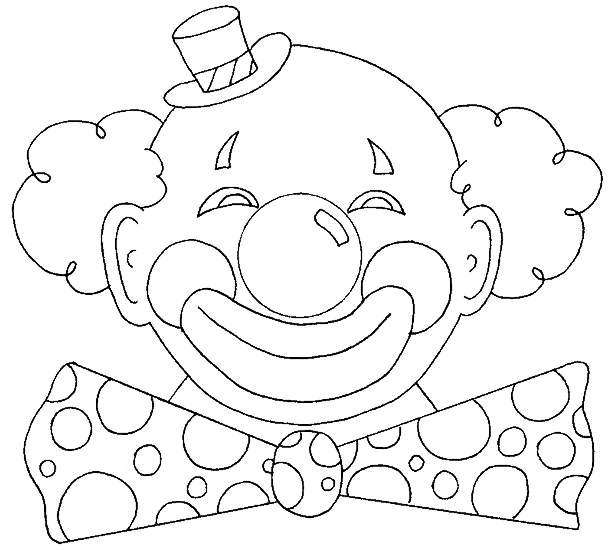 Clown with top hat and oversized bow tie coloring page Clown with top hat and oversized bow tie coloring page