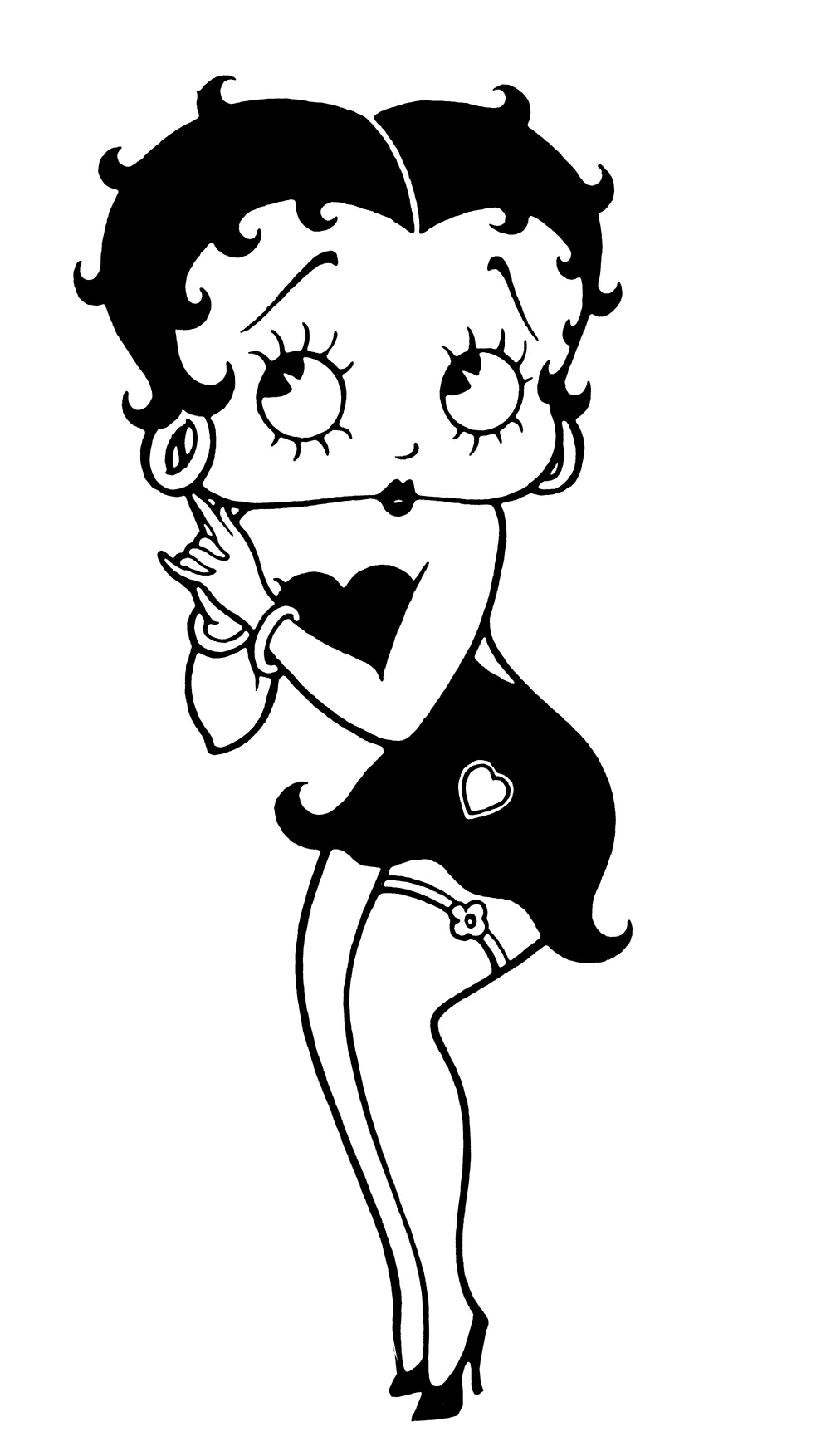 Betty Boop striking a pose coloring page Betty Boop striking a pose coloring page