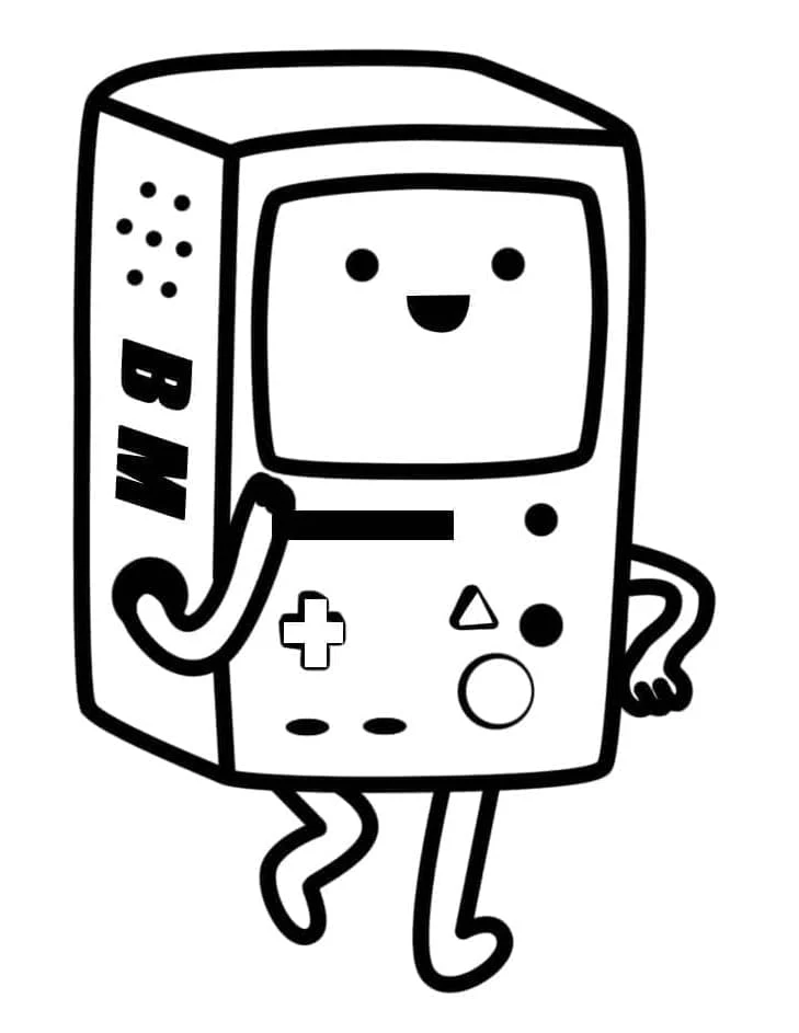 BMO smiling with hands on hips coloring page