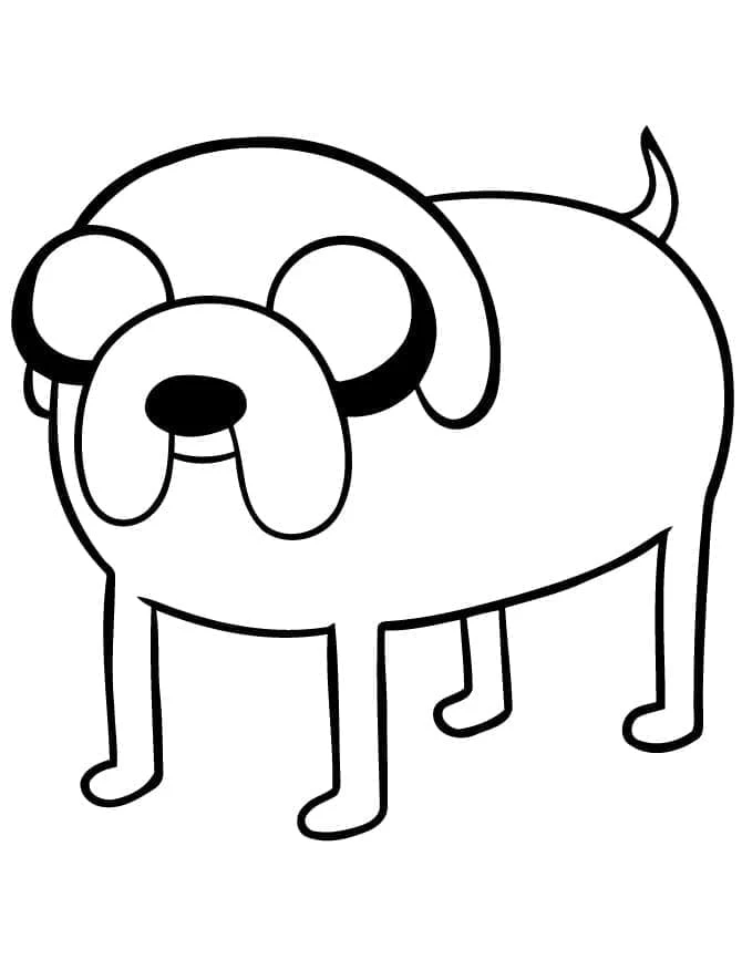 Jake the dog standing calmly coloring page