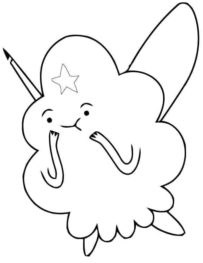 Lumpy Space Princess with a star crown coloring page