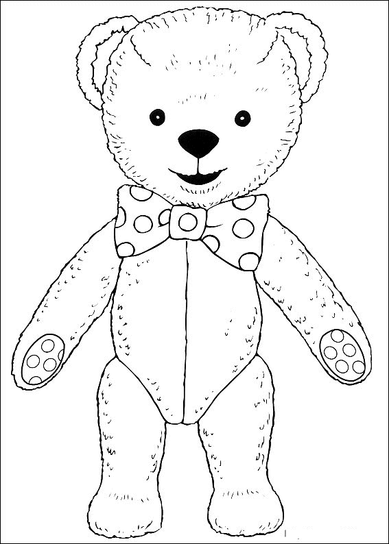 Teddy bear wearing a polka dot bow tie coloring page Teddy bear wearing a polka dot bow tie coloring page