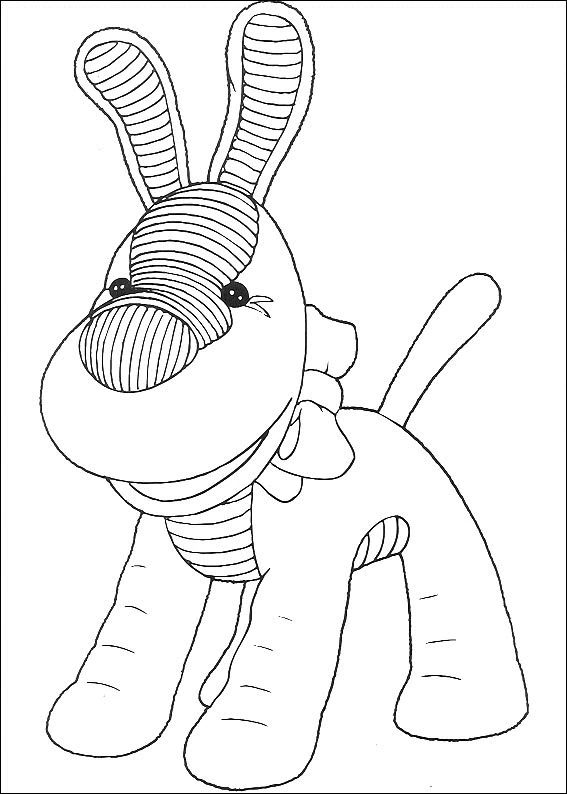Andy Pandy's Teddy dog with long ears coloring page Andy Pandy's Teddy dog with long ears coloring page