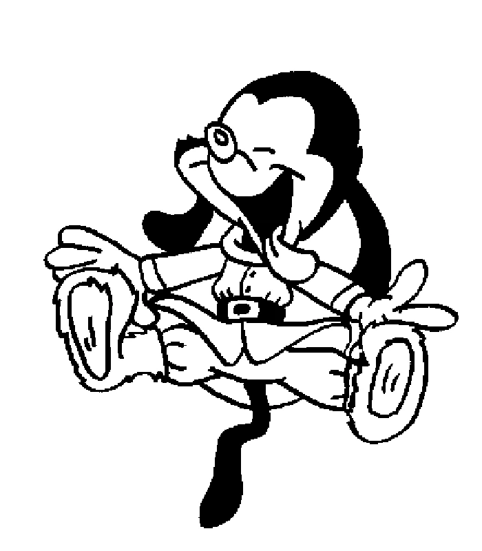 Animaniacs character laughing while sitting cross-legged coloring page