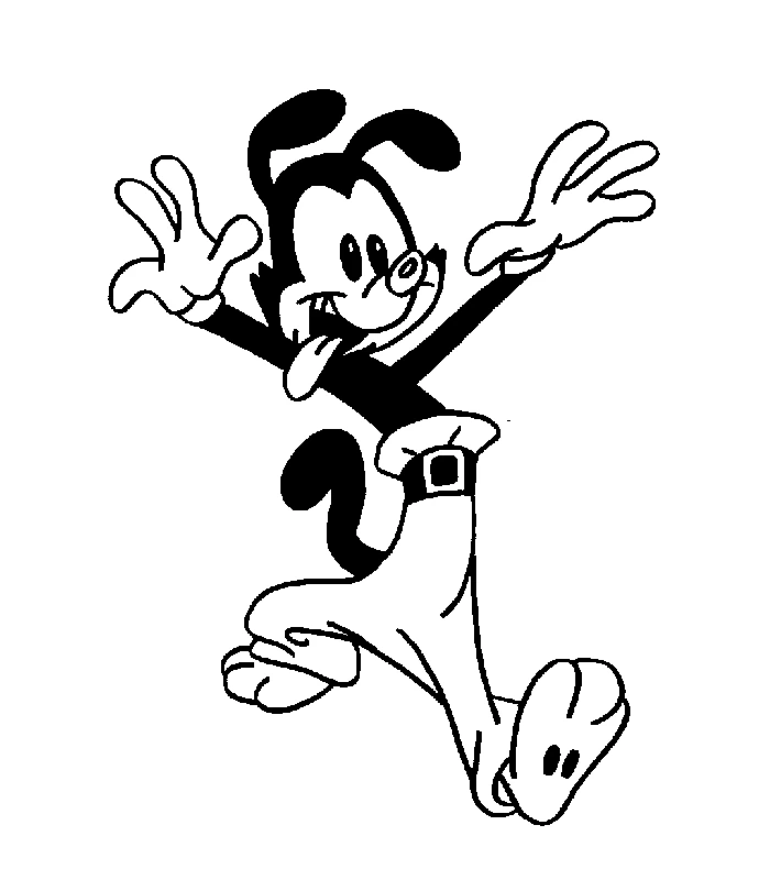 Yakko jumping with arms wide open coloring page