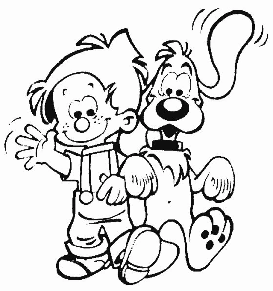 Billy and Buddy waving happily side by side coloring page