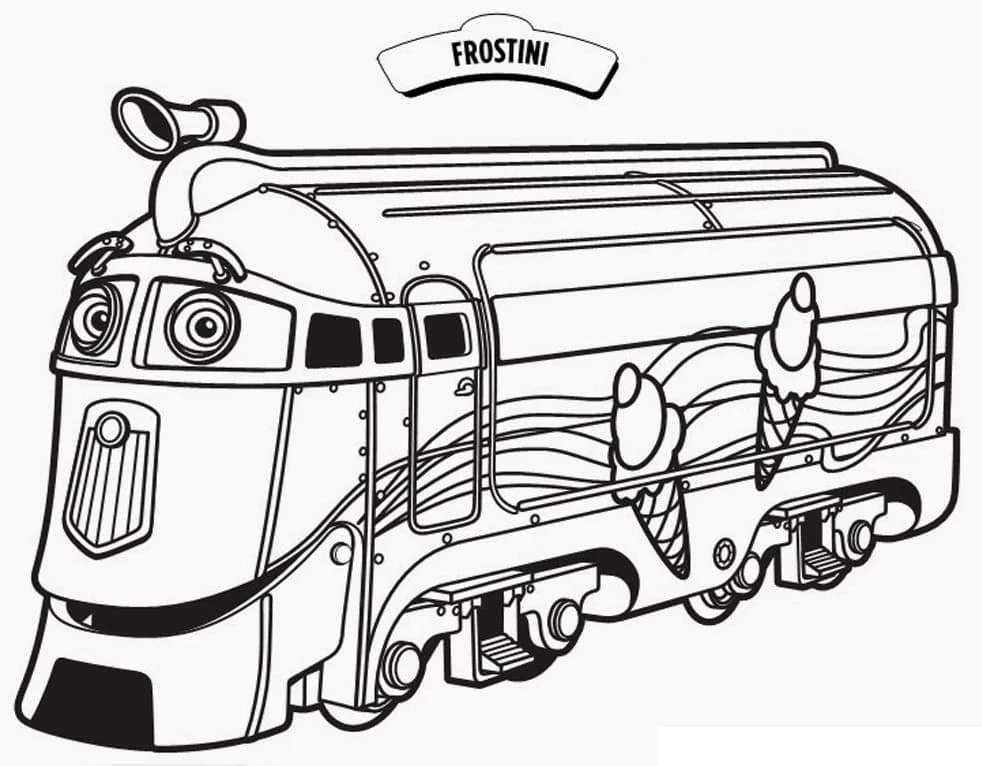 Frostini the ice cream train from Chuggington coloring page
