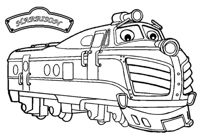 Harrison the train from Chuggington coloring page Harrison the train from Chuggington coloring page