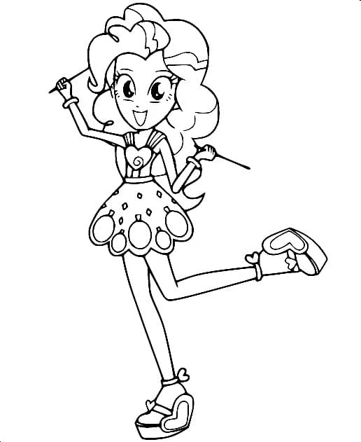 Pinkie Pie dancing joyfully coloring page
