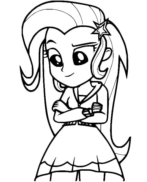 Equestria Girls character with arms crossed coloring page Equestria Girls character with arms crossed coloring page