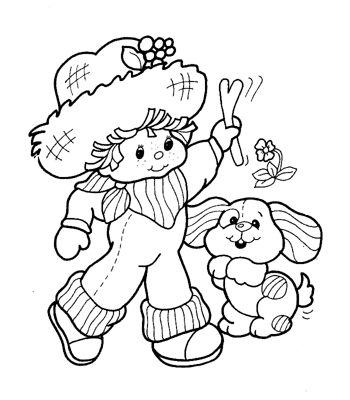 Glimmerberry Ball character walking with her dog coloring page Glimmerberry Ball character walking with her dog coloring page