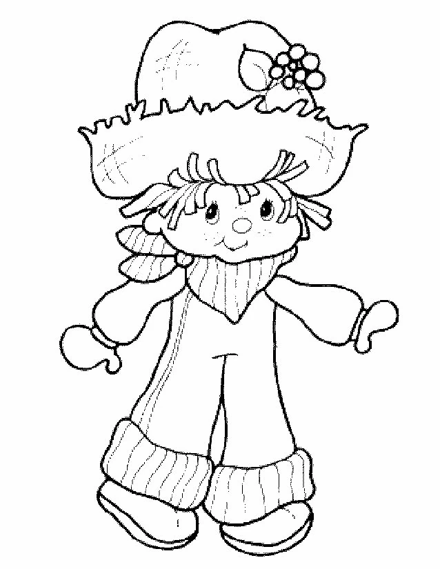 Glimmerberry Ball character with big hat coloring page