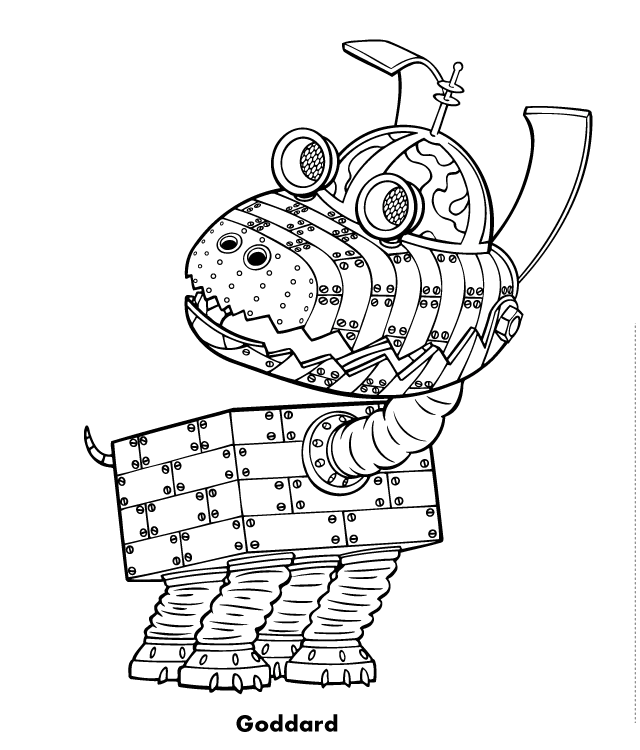 Goddard the robot dog standing still coloring page Goddard the robot dog standing still coloring page