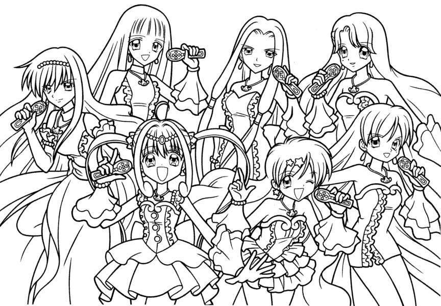 Kilari group with microphones coloring page