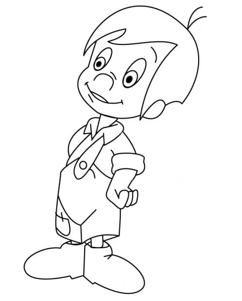Marcelino standing with hands on hips coloring page